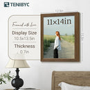 11x14 Picture Frame Set - 3 Pack, Brown Woodgrain, Wood Photo Frame, HD Tempered Glass, Wall Gallery Photo Frame by CozyNest Decor