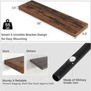 Floating Shelves - 2 Large Wall Mounted Shelves with Invisible Brackets, Long Wood Floating Wall Shelf for Living Room, Bedroom, Kitchen (Brown, 36" W x 9" D x 1.5" H) by TinyTreasures Baby Boutique