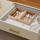 Bamboo Drawer Organizer, 2PCS Stackable Storage Boxes for Utensil Organizer, Wood Tray for kitchen, Bathroom and Bedroom 9" x 6" x 2" by CozyNest Decor