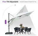 PURPLE LEAF 9 Feet Patio Umbrella Outdoor Cantilever Square Umbrella Aluminum Offset Umbrella with 360-degree Rotation for Garden Deck Pool Patio, White by GreenHaven Gardens