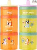 Whiskware Bluey Stackable Snack Containers for Babies, Toddlers, and Kids, Durable Food Storage Containers for Daycare, Car, and Airplane Travel, Formula Friendly, Bluey and Bingo (Pack of 2) by TinyTreasures Baby Boutique