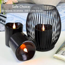 Black Flameless LED Candles, Halloween Candles Battery Operated with Remote Timer, 3D Moving Flame Flickering Last 600+ Hours, 3" x 3" Real Wax Electric Candle for Gothic Home Decor by CozyNest Decor