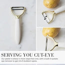 White & Gold Cooking Utensils Set - Luxe 8-Piece Kitchen Gadget Set Includes Can Opener, Tongs and Garlic Press - Stylish White and Gold Kitchen Accessories for Modern Kitchens, Ideal for Gifting by CozyNest Decor