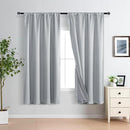 XWZO Full Shading Blackout Curtains 72 Inches Length - Heat and Light Blocking Rod Pocket Window Drapes with Black Liner Backing for Bedroom Sewn with Tiebacks, Light Grey, W52 x L72, Set of 2 by TinyTreasures Baby Boutique