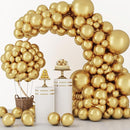 RUBFAC 129pcs Metallic Gold Balloons Different Sizes 18 12 10 5 Inch, Latex Balloon Garland Arch Kit for Party Graduation Wedding Holiday Happy Birthday Decoration by TinyTreasures Baby Boutique