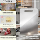 2 Pack Titanium Cutting Board- 100% Pure Titanium Cutting Boards For Kitche,Easy to clean,Double-sided food-grade Cutting Board For Cutting Meats, Fruits And Vegetables,M + L by CozyNest Decor