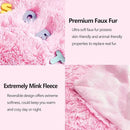 GONAAP Fuzzy Faux Fur Throw Blanket Queen Size Light Pink Super Soft Cozy Plush Fuzzy Shaggy Blanket for Couch Sofa Bed (Light Pink, Queen(90"x90")) by CozyNest Decor