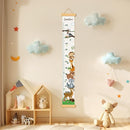 Personalized Name Growth Chart Wall Decor for Kids – Canvas Removable Height Chart Measuring Ruler 59" x 7.9" (Zoo） by TinyTreasures Baby Boutique