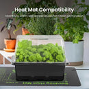 MIXC 6-Pack Seed Starter Tray Kit with Plant Light Seedling Trays with Adjustable Humidity Domes & Clear Cell Trays 12 Full Spectrum LED Beads for Indoor Plant Growth(Black) by GreenHaven Gardens