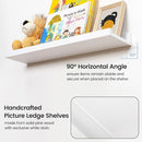 Picture Ledge Shelf, Floating Shelves Set of 2, Solid Pine Wood 55'' Long Large Nursery Book Shelves for Toys Storage, Kids Bookshelf for Living Room Bedroom Decor Books Photo Frames, White by TinyTreasures Baby Boutique