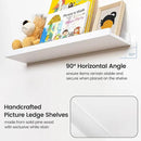 Picture Ledge Shelf for Wall, 48 inches Solid Pine Wood Nursery Book Shelves 3 Pack, Floating Ledge Shelves for Kids' Room, Bedroom, Bathroom Long Floating Shelves for Wall, White by CozyNest Decor