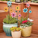 3 Pack Spring Garden Stakes Decor,Metal Flowers Decorative Garden Stakes,Waterproof Metal Yard Art for Outside,Lawn,Patio,Yard(23.1 * 6.7IN) by CozyNest Decor