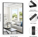 Black Bathroom Mirror, 36x55 Inch Rectangular Deep Frame Mirror, Large Wall Mounted Bathroom Vanity Mirror Over Sink for Bedroom,Restroom, Living Room, Hangs Vertically or Horizontally by CozyNest Decor