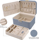KAMIER Jewelry Organizer Box, 2 Layers PU Leather, Large Capacity, Double Lock and Large Mirror, Hidden Necklace Hooks, Removable Dividers, Gift Box Packaging,Bluish Grey by TinyTreasures Baby Boutique
