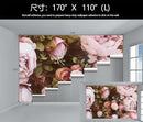 Large Peony Floral Wallpaper Girls Bedroom Pink Rose Flower Wall Mural (Not Peel and Stick) by CozyNest Decor