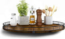 Farmhouse Oak 18" Lazy Susan Turntable Organizer for Cabinet, Round Wooden Lazy Susan Organization and Storage for Dining Table, Pantry, Kitchen, Countertop, Cupboard,Home Decor, Walnut Wood (18") by CozyNest Decor