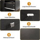 IDEALHOUSE 70in TV Stand for TVs up to 80", Mid Century Modern Entertainment Center with Storage Drawer and Open Shelves, TV Console Media Cabinet for Living Room, Bedroom, Black by CozyNest Decor