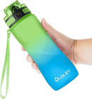 OLDLEY 25 oz Water Bottle, Motivational Water Bottle with Time Marker, Sports Water Bottle With Strap, Leakproof & BPA Free Large Water Bottles for School, Gym, Travel, Outdoor, Tritan,Green&Blue by CozyNest Decor