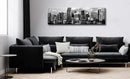 DJSYLIFE Miami Skyline Wall Art Decor Panoramic Cityscape Picture Modern USA City Night View Canvas Prints for Bedroom Office Living Room Decoration Stretched and Framed Ready to Hang 13.8"x47.3" by CozyNest Decor