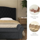 Velvet Upholstered Headboard Queen/Full Size Latest Model Wall Mount, Bed Frame Mount, Featuring High-Density Sponge Padding, Luxury Texture Easy Assembly Comfort and Style-Black by CozyNest Decor