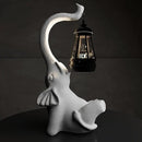 Statue Decoration, Figurine, Lawn Statue, Sculpture Ornament, Animal Figurine - Elephant Resin Statue with Lantern (Face Upward) by GreenHaven Gardens