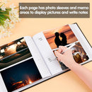 Photo Album 4x6 240 Photos with Writing Space Leather Cover with Front Window Picture Album, 240 Photos 4x6 Photo Album Book for Wedding Kids Travel Family Baby Pictures (Black) by TinyTreasures Baby Boutique