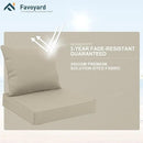 Favoyard Outdoor Seat Cushion Set 22 x 24 Inch Waterproof & Fade Resistant Patio Furniture Cushions with Removable Cover Deep Seat & Back Cushion with Handle and Adjustable Straps for Chair Sofa Couch by GreenHaven Gardens