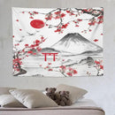 Red Cherry Blossoms Tapestry, Japanese Fuji Mountain Tapestry, Asian Japanese Wall Tapestry, Nature Landscape Tapestries for Bedroom Living Room Decor 80"x60" by CozyNest Decor