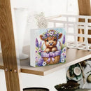 Highland Cow Hyacinth Flowers Decor, Highland Cow Bathroom Decor, Highland Cow Baby Decor, Highland Cow Nursery Decor, Wooden Box Decor Sign for Home Farmhouse Office Living Room Table Shelf Tiered by CozyNest Decor