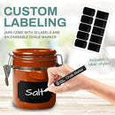 Home Intuition Ceramic Kitchen Canisters Set of 4 with Wooden Spoon Set – Airtight Containers, Metal Latches for Utmost Freshness – Sugar, Coffee, Flour, Tea & More | Rust by CozyNest Decor