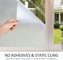 HIDBEA Frosted Window Privacy Film Heat Control UV Blocking, Static Cling Non-Adhesive Reusable Door coverings for Bathroom Home Office (Frosted 17.5 Inch x 6.5 Feet) by CozyNest Decor