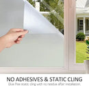 HIDBEA Frosted Window Privacy Film Heat Control UV Blocking, Static Cling Non-Adhesive Reusable Door coverings for Bathroom Home Office (Frosted 29.5 Inch x 13.1 Feet) by CozyNest Decor