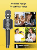 Wireless Bluetooth Karaoke Microphone, Built-in Loud Speaker for 10H Playback, Add Reverb/Duet Mode/Earbuds Monitoring, Portable Karaoke Machine for Entertainment & Singing Practice (Gray) by TinyTreasures Baby Boutique