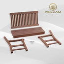 Psilvam Garden Bench, 2-Person Poly Lumber Patio Bench, All-Weather Outdoor Bench That Never Rot and Fade, Suit for Garden, Porch and Park(Brown) by CozyNest Decor
