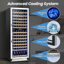 180 Bottles Wine Fridge 24 Inch Dual Zone Wine Cooler Refrigerator Freestanding Wine Refrigerator with Glass Door and Safety Lock, Large Wine Cellar for Home, Office, Kitchen by CozyNest Decor