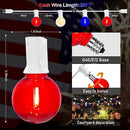 25Ft Independence Day LED String Lights, Waterproof Patio Light with 25 G40 LED Clear/Red/Blue Bulbs, Connectable Hanging Independence Day String Lights for Indoor Outdoor Garden Backyard Porch by GreenHaven Gardens