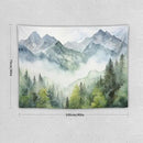 HZOHNAGO Mountain Tapestry Misty Green Forest Mountain Pattern Printed Wall Tapestry Wall Hanging for Bedroom Living Room Dorm 40" W x 30" H by CozyNest Decor