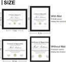 Vittanly 8.5x11 Picture Frames Set of 9, Shatter Resistant Plexiglass, Display 6x8 Pictures with Mat or 8.5x11 without Mat, Photo Frames for Wall or Tabletop, Engineered Wood, Black by CozyNest Decor