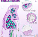 WERNNSAI Foldable Mermaid Piñata - Pull String Mermaid Birthday Party Supplies Mermaid with Blindfold Bat and Tassels Mermaid Party Decoration Games Folding Purple Mermaid Piñatas for Classroom Game by TinyTreasures Baby Boutique