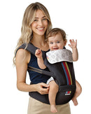 Baby Carrier with Hip Seat, BeBeBus 2-in-1 Ergonomic Newborn to Toddler Carrier up to 44 lbs, Detachable Hands-Free for Infant, All Season Forward-Facing Carry, Fits Waist Sizes up to 38 inch (Black) by TinyTreasures Baby Boutique