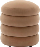 Furniliving Modern Round Ottoman, Soft Bedroom Ottoman Footstool Round Ottomans Stool for Living Room, Makeup Room, Coffee, Velvet by CozyNest Decor
