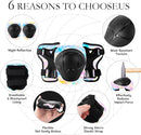 Adjustable Kids Bike Helmet with Knee & Elbow Pads Set, Color Gradient Design for Boys and Girls Aged 3-14+, for Skateboarding, Scooter, Roller & Inline Skating, Longboard by TinyTreasures Baby Boutique