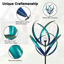 82 inch Wind Spinners Outdoor - Extra Large Outdoor Metal Wind Sculptures Spinners with Solar Light, Windmills for The Yard Garden, Yard Art Garden Lawn Decor - Peacock Blue by GreenHaven Gardens