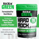 Rockin' Green Hard Rock Laundry Detergent for Hard Water (90 Loads), Plant based, Natural Laundry Detergent Powder, Biodegradable Odor Fighter, Safe for Sensitive Skin, 45 oz (Unscented) by TinyTreasures Baby Boutique