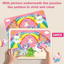 Puzzles for Kids Ages 4-6, 4 Pack Wooden Jigsaw Puzzles 24 Pieces The Castle Puzzle Preschool Educational Learning Toys Set for Boys and Girls by TinyTreasures Baby Boutique