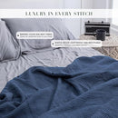 Salt Earth GOTS Certified 100% Organic Cotton Throw Blanket, 60" X 80" Waffle Blankets & Throws for Bed, Throw Blanket for Couch,Modern and Cozy Blanket,All Seasons Waffle Blanket, Soft Blanket(Navy) by TinyTreasures Baby Boutique