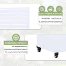 Casaphoria Metal Raised Garden Bed with Trellis and Wheels, 47"x47"x16" Planter Box for Climbing Plants, Vegetables & Vines, Features Drainage Holes and Privacy Screen (White-Louvered) by GreenHaven Gardens