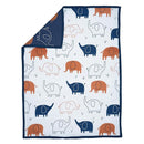 Lambs & Ivy Playful Elephant Blue/White Cotton 3-Piece Baby Crib Bedding Set by TinyTreasures Baby Boutique