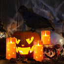 NURADA 3"x6"Flickering Flameless Candles: Built-in Star String Lights 3D Wick Battery Operated LED Pillar Candles with Remote and Timer for Halloween Thanksgiving Dinner Tables Home Fall Decor Orange by CozyNest Decor