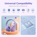 EarFun K4 Kids Bluetooth Headphones, Wireless Headphones with LED Lights, 74/85/94dBA Volume Limited, Built-in Mic, 90H Playtime, Bluetooth 5.4 Over Ear Headphone for iPad/Tablet/School, Violet by TinyTreasures Baby Boutique